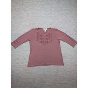 Back In The Saddle Shirt‎ Womens Medium Aztec Embroidered Boho USA Cowgirl Rodeo